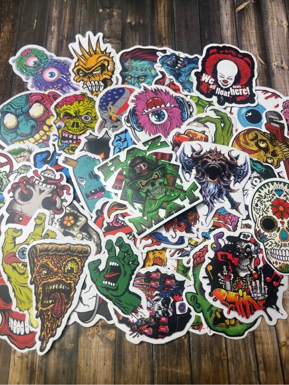 5for$10 Colorful Mixed Halloween Grunge Art Stickers 50 Sticker Pack